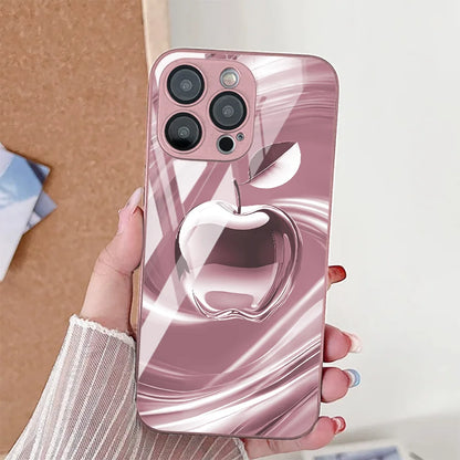 iPhone Case Wave Tempered Glass Red