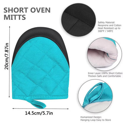 Heat-Resistant Short Oven Mitts