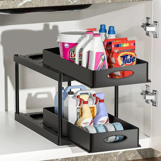 Bathroom 2 Tier Telescopic Storage Rack