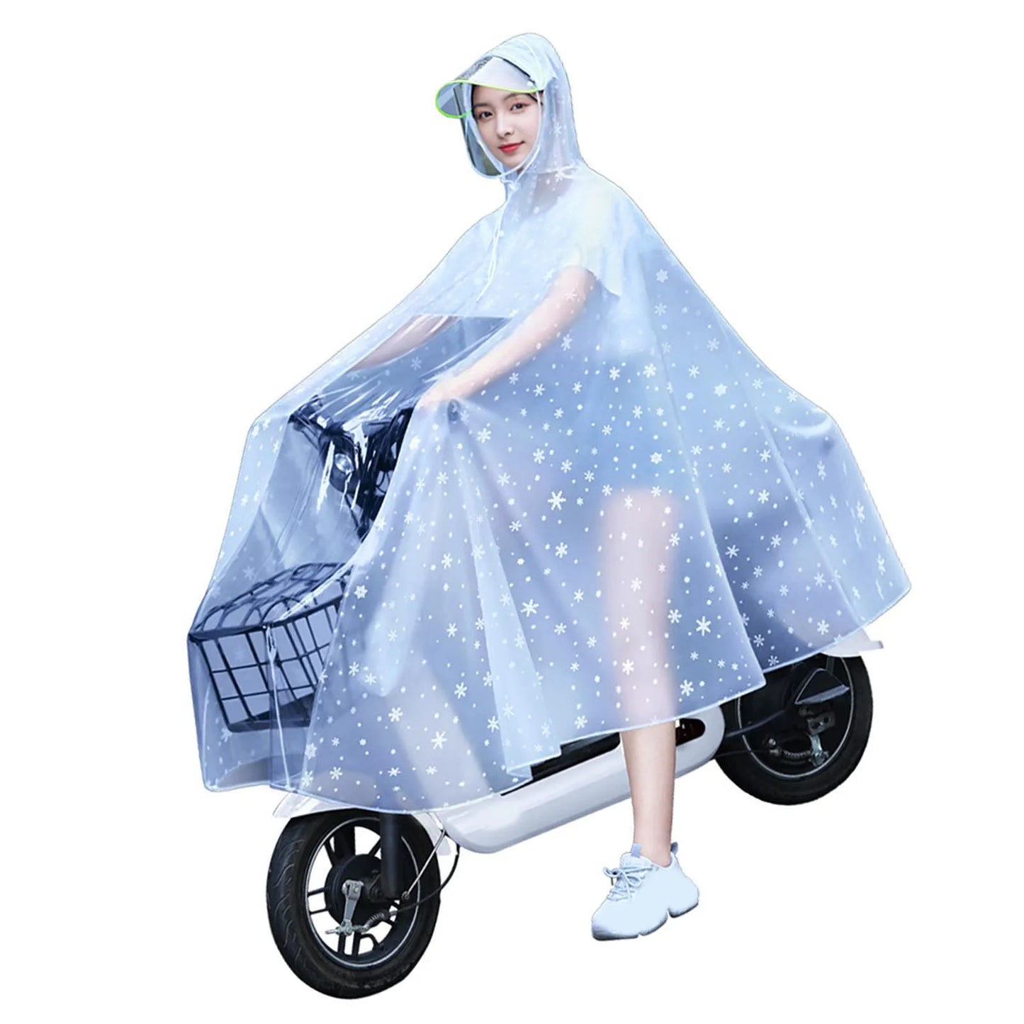 Women’s Transparent Full-Body Cycling Raincoat