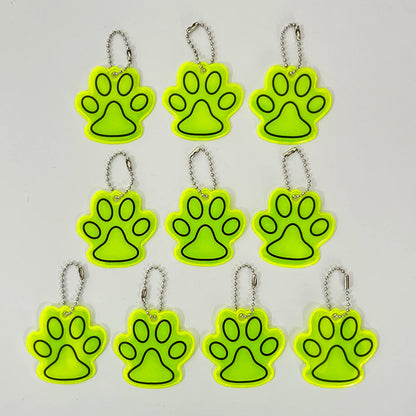 Double-Sided Reflective Paw Charm for Keys, Bags & Pet Accessories