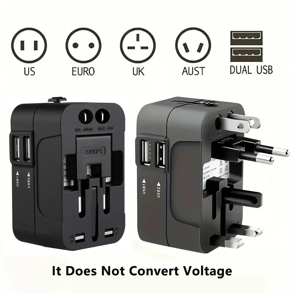 Universal International Travel Adapter with USB & USB-C