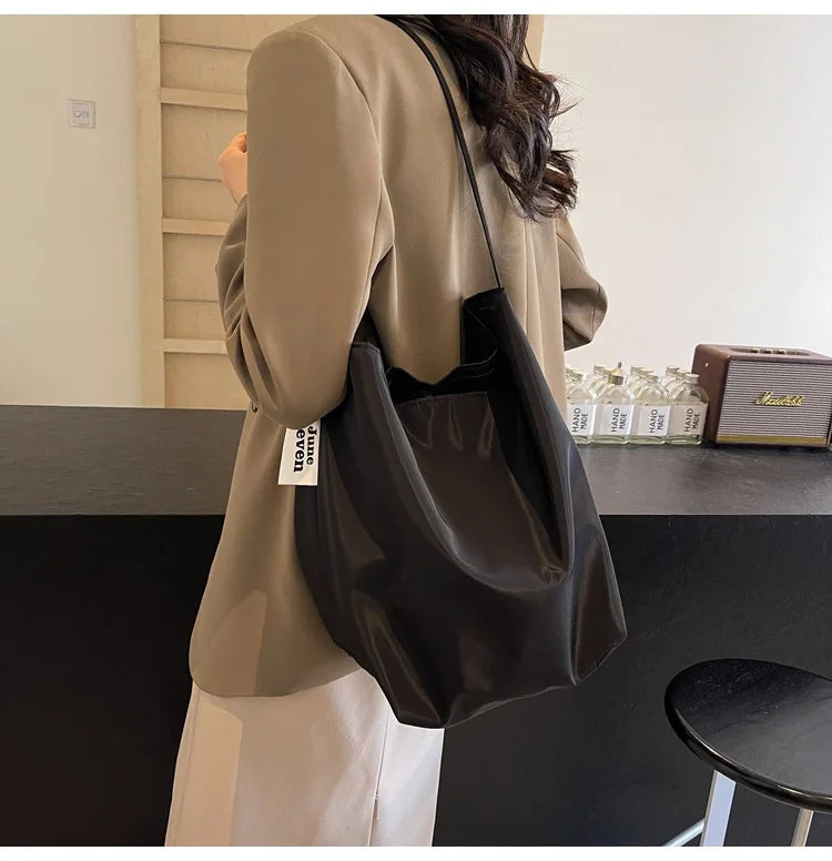 Minimalist Nylon Tote Shoulder Bag