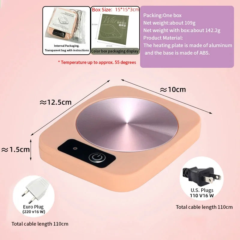 55°C Smart Cup Warmer with Metal Heating Plate