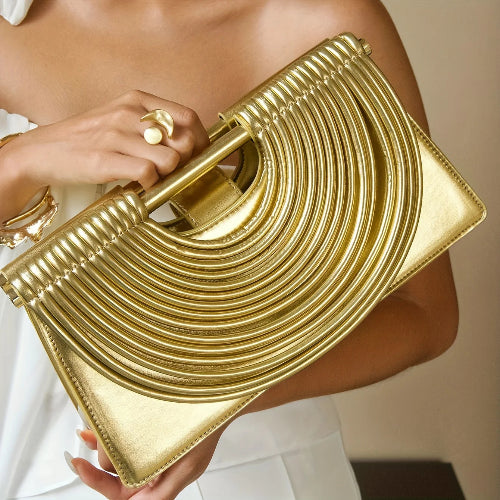 Gold Handwoven Evening Handbag
