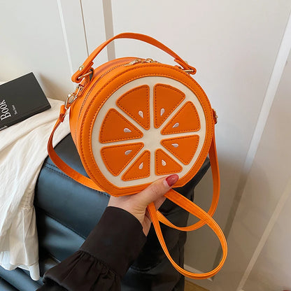 Citrus Slice Round Crossbody Bag