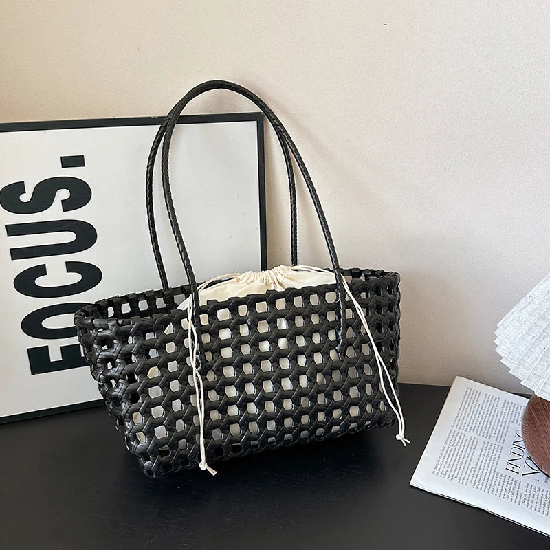 Handwoven Straw Tote Shoulder Bag