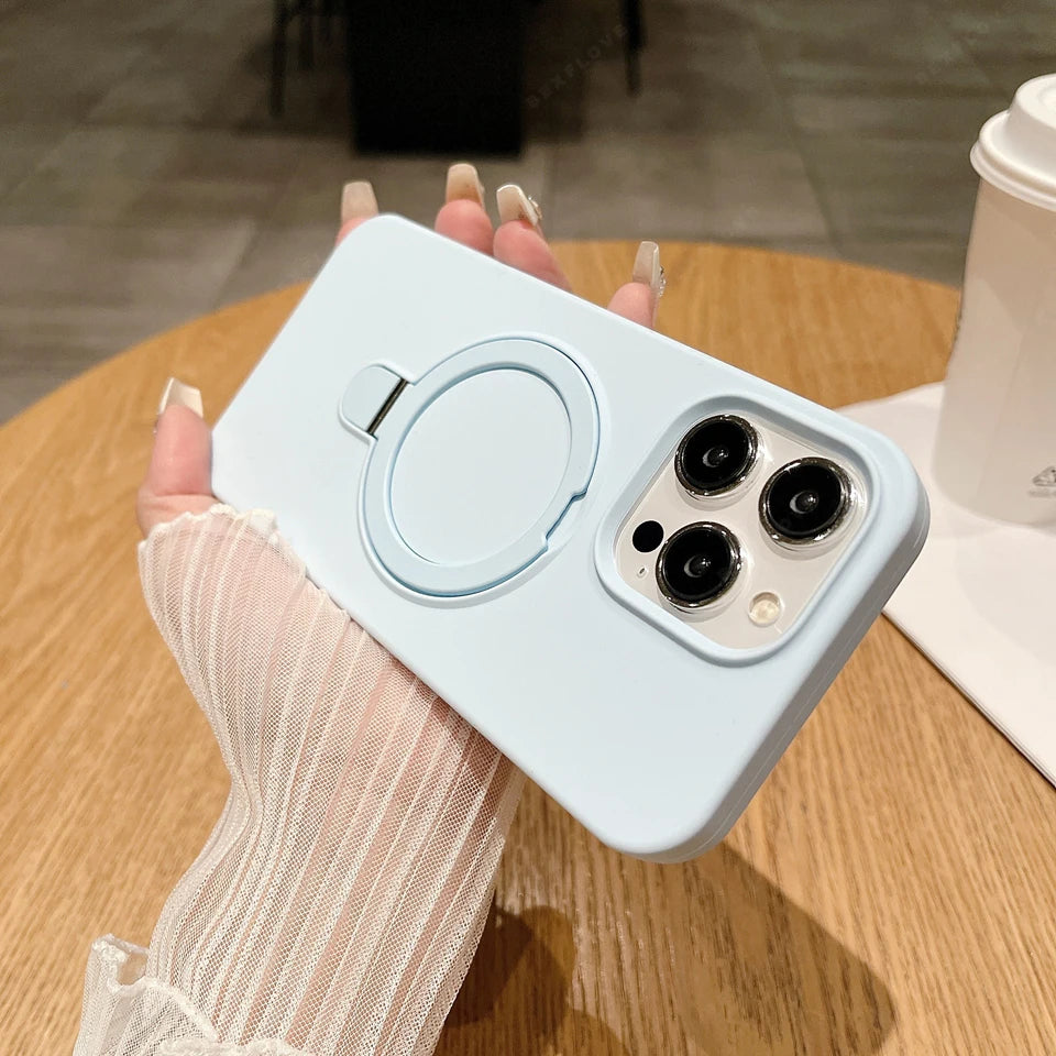 iPhone Case Magnetic Liquid Silicone Matte