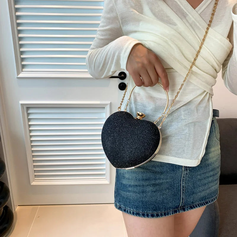 Heart Shape Evening Crossbody Bag