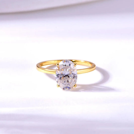 2.5CT Oval Moissanite Sterling Silver Ring