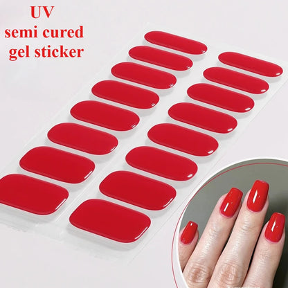 Semi-Cured Snowflake Gel Nail Stickers