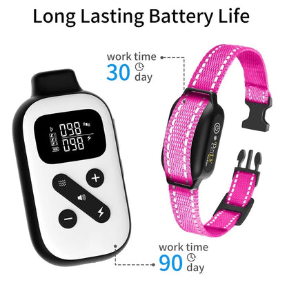 IPX7 Waterproof Remote Dog Training Collar with Auto Anti-Bark Mode