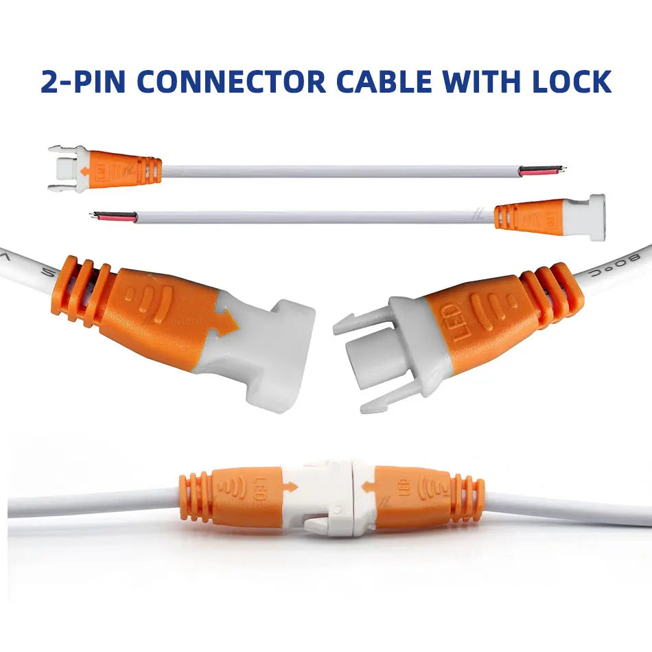 2-Pin LED Power Connector Cable with Lock Buckle