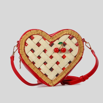 Heart-Shaped Cherry Crossbody Bag