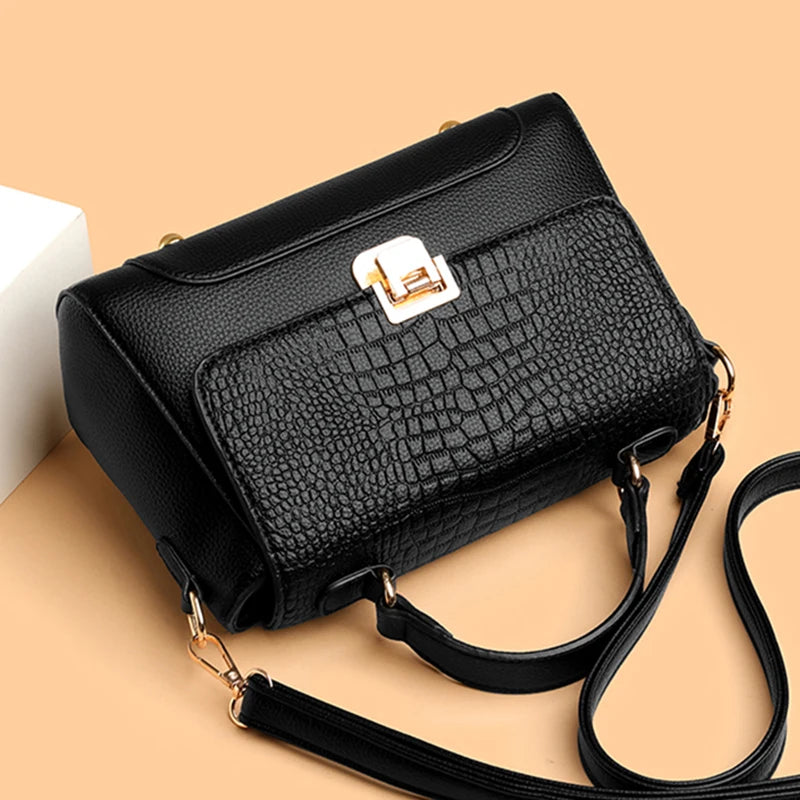 Large Capacity Leather Crossbody Handbag for Women