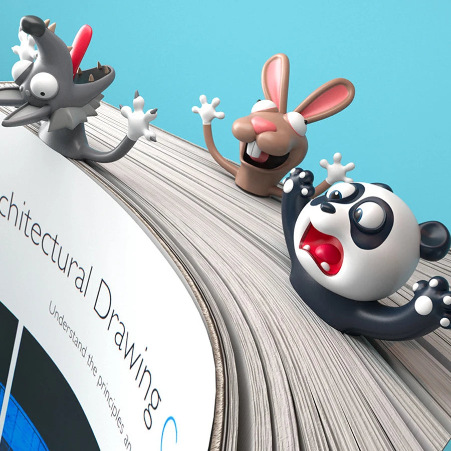 Cute 3D Animal PVC Bookmark