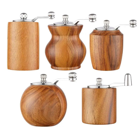 Hand-Crank Wooden Pepper Grinder