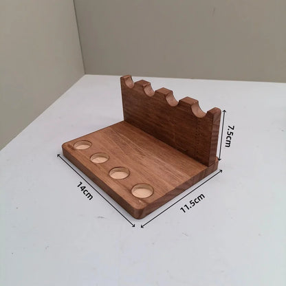 Walnut Wood Desk Organizer Stand
