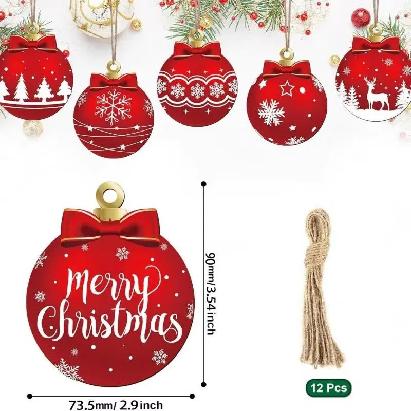Wooden Christmas Hanging Ornament Set