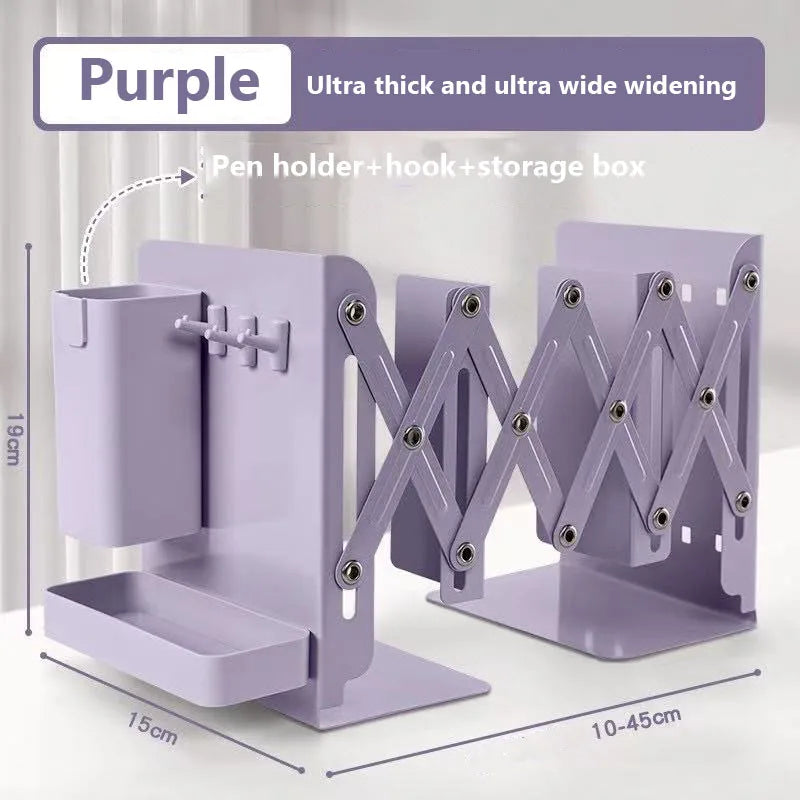 Expandable Desk Organizer with Bookends & Pen Holder