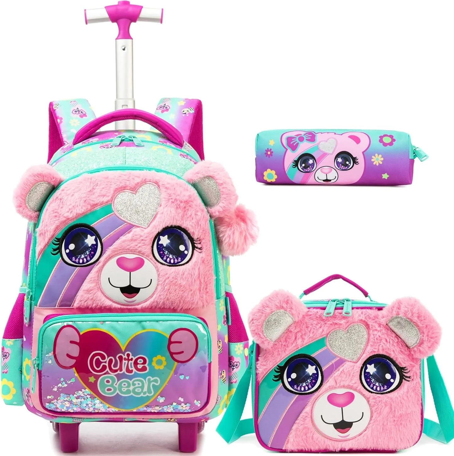 Kids Rolling School Backpack Set