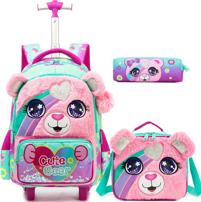 Kids Rolling School Backpack Set