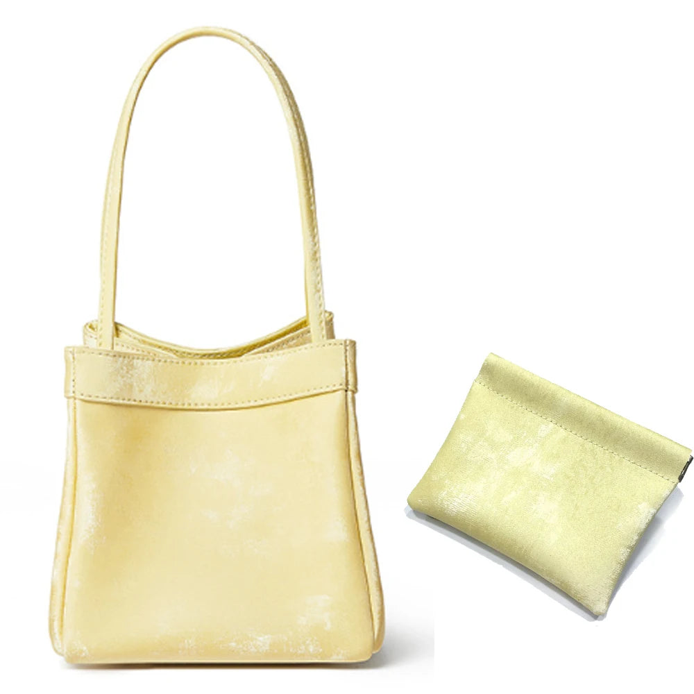 Custom Name Suede Leather Shoulder Bag with Top Handle