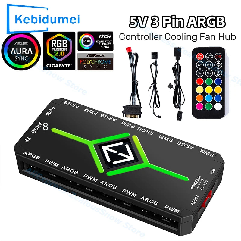 5V ARGB PWM Fan Hub Controller