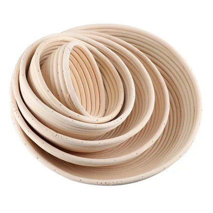 Oval Rattan Banneton Proofing Basket for Sourdough Bread with Washable Linen Liner