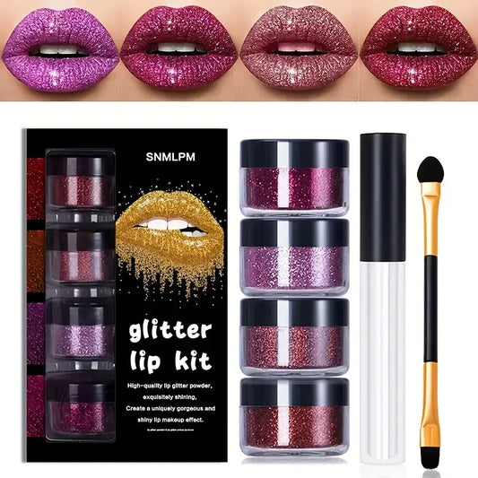 4 Colour Glitter Lip Kit
