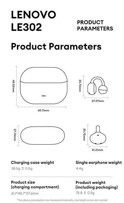 Lenovo LE302 Open-Ear Wireless Earbuds