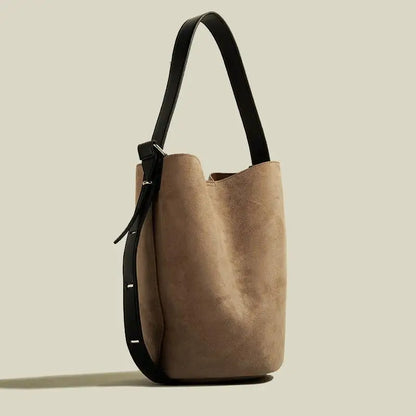 Women’s Suede-Effect Bucket Shoulder Bag
