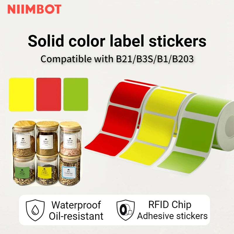 Self-Adhesive Thermal Sticker Labels 20–50mm for NIIMBOT Printers
