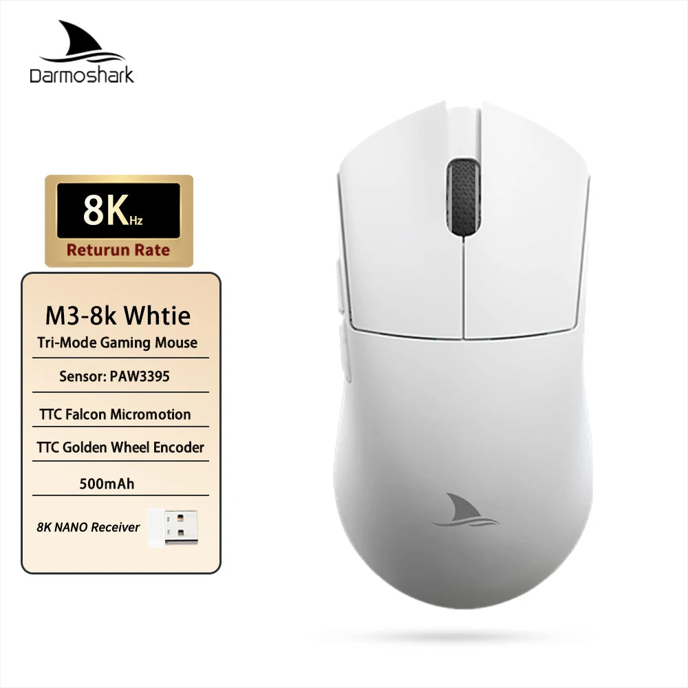 Darmoshark M3 V2 Ultralight Gaming Mouse with PAW3395 Sensor & 8K Polling