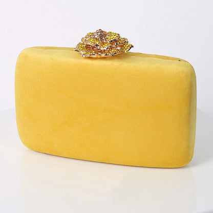Diamonds Flower Velvet Evening Bag