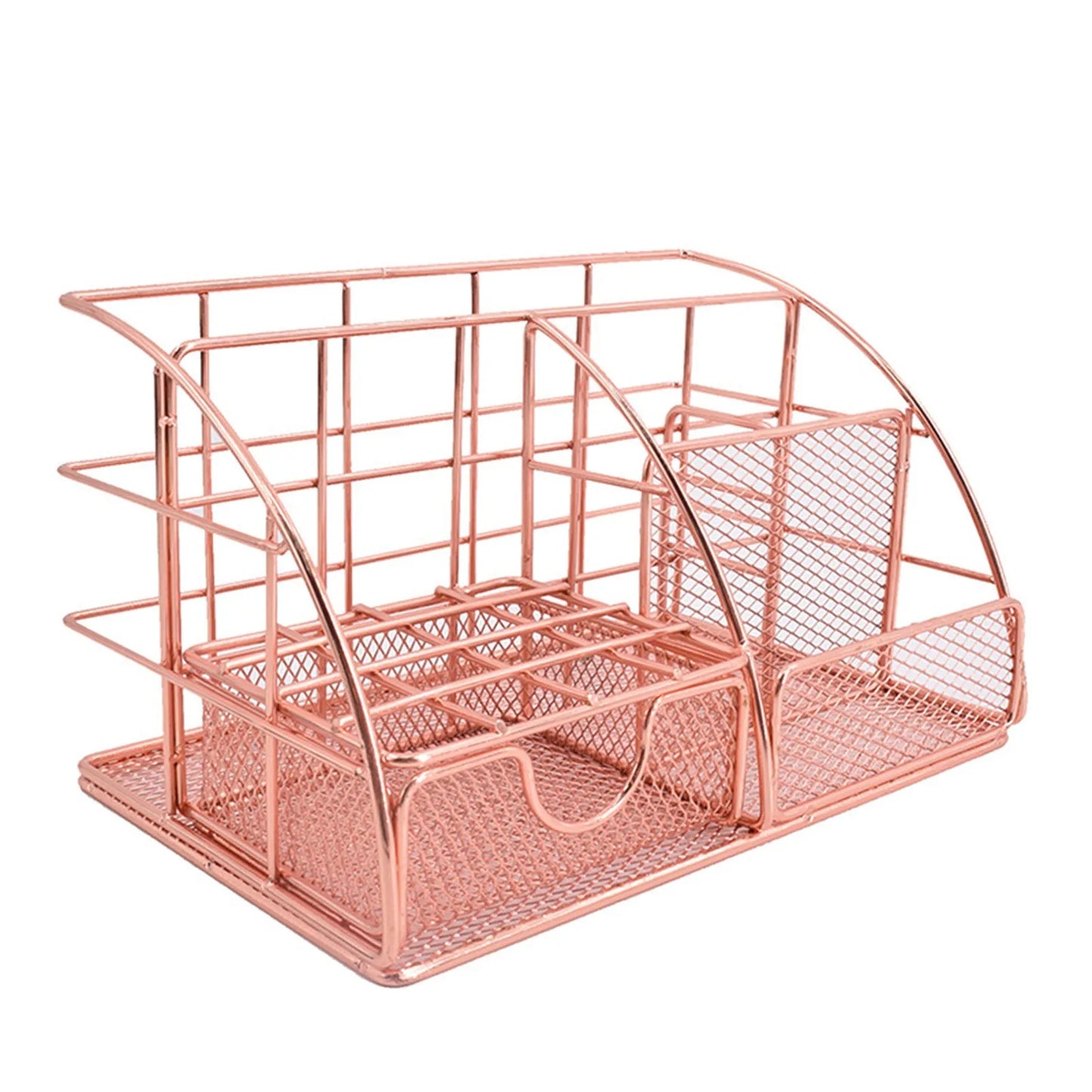 Rose Gold Mesh Desk Organizer