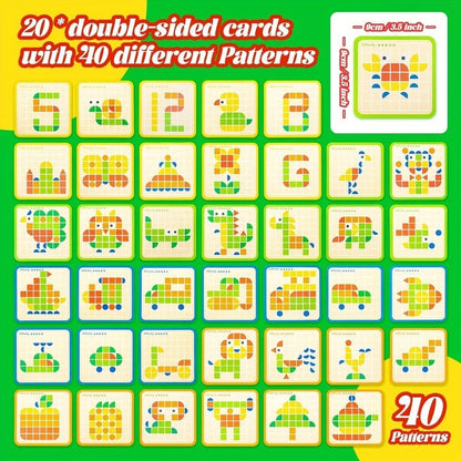 120Pcs Wooden Mosaic Puzzle Montessori Toy For Kids