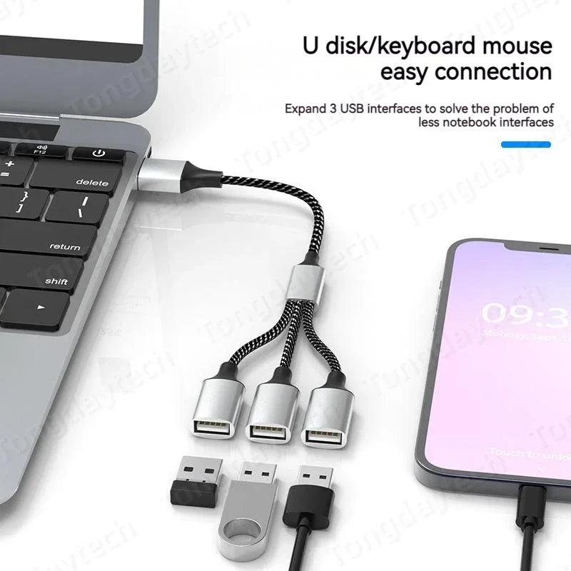 4-Port USB-C Hub OTG Adapter