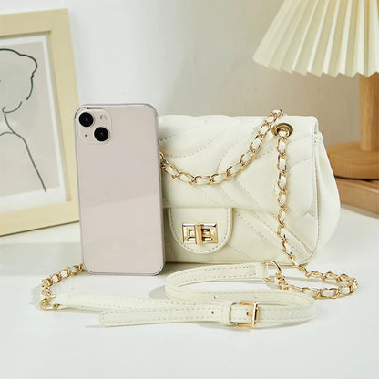 Quilted Chain Crossbody Shoulder Bag