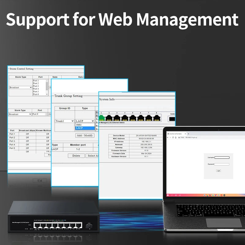 2.5GbE Web Managed PoE Switch with VLAN, QoS & LACP