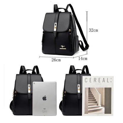 Vintage Leather Backpack for Women
