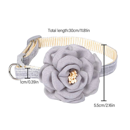 Adjustable 3D Flower Pet Collar for Cats & Small Dogs