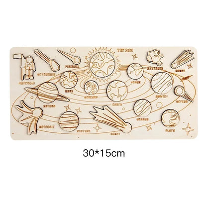 Children Montessori Wooden Solar System Planets Game