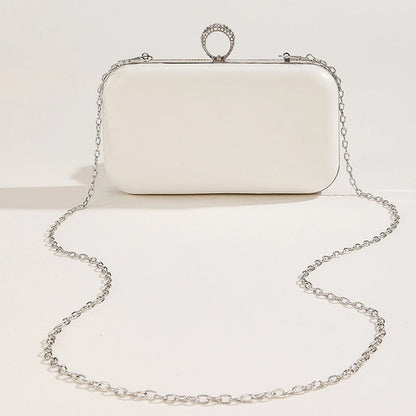 Women’s Pearl Beaded “I Do” Wedding Clutch with Chain Strap