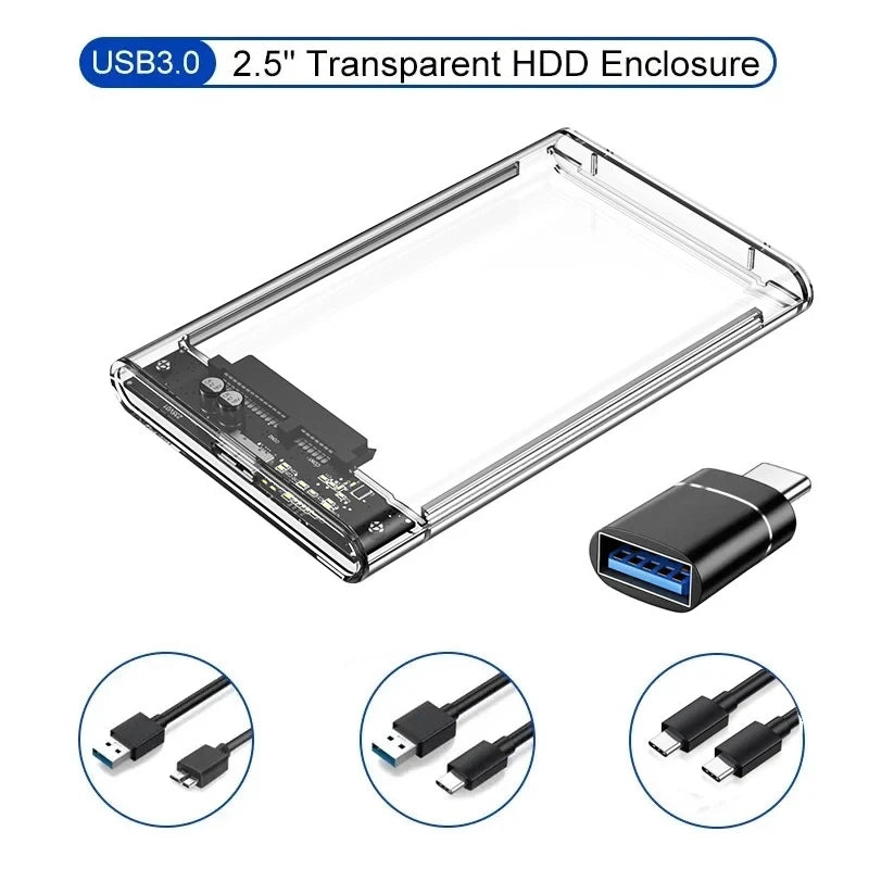 Tool-Free USB 3.0 Type-C External Enclosure for 2.5” SATA HDD & SSD