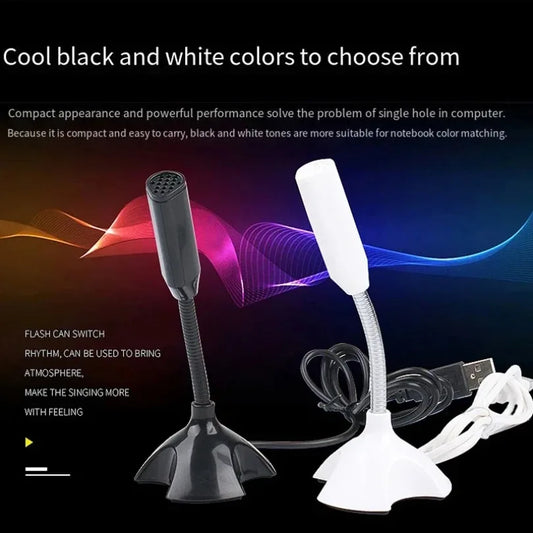 USB Condenser Microphone with Adjustable Stand for PC