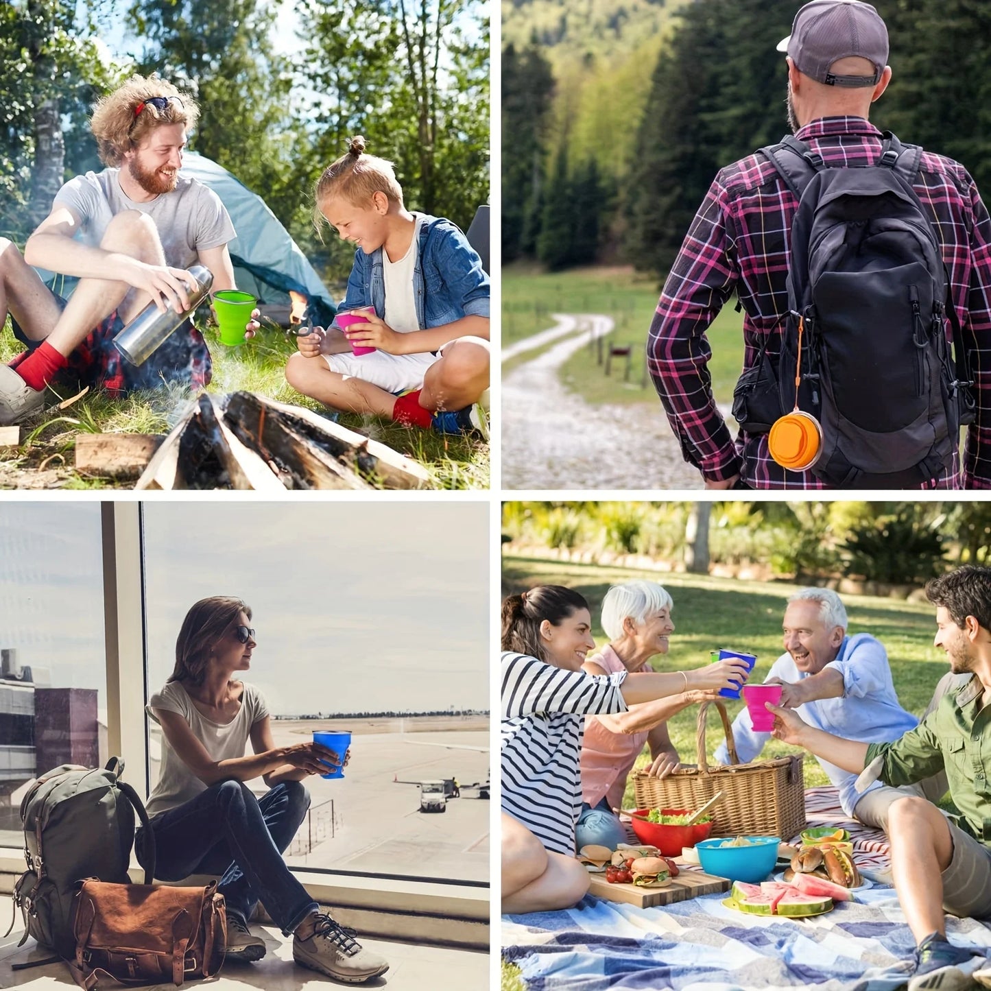 Collapsible Silicone Travel Cup with Lid