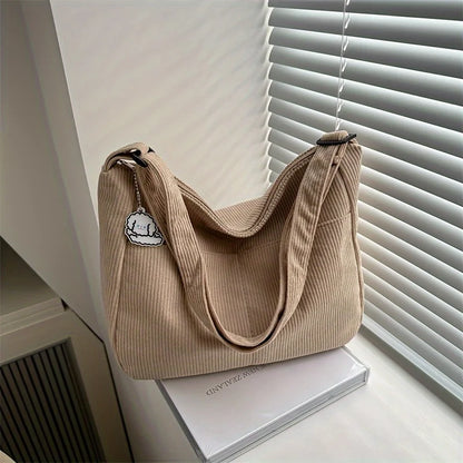 Corduroy Half Moon Shoulder Bag