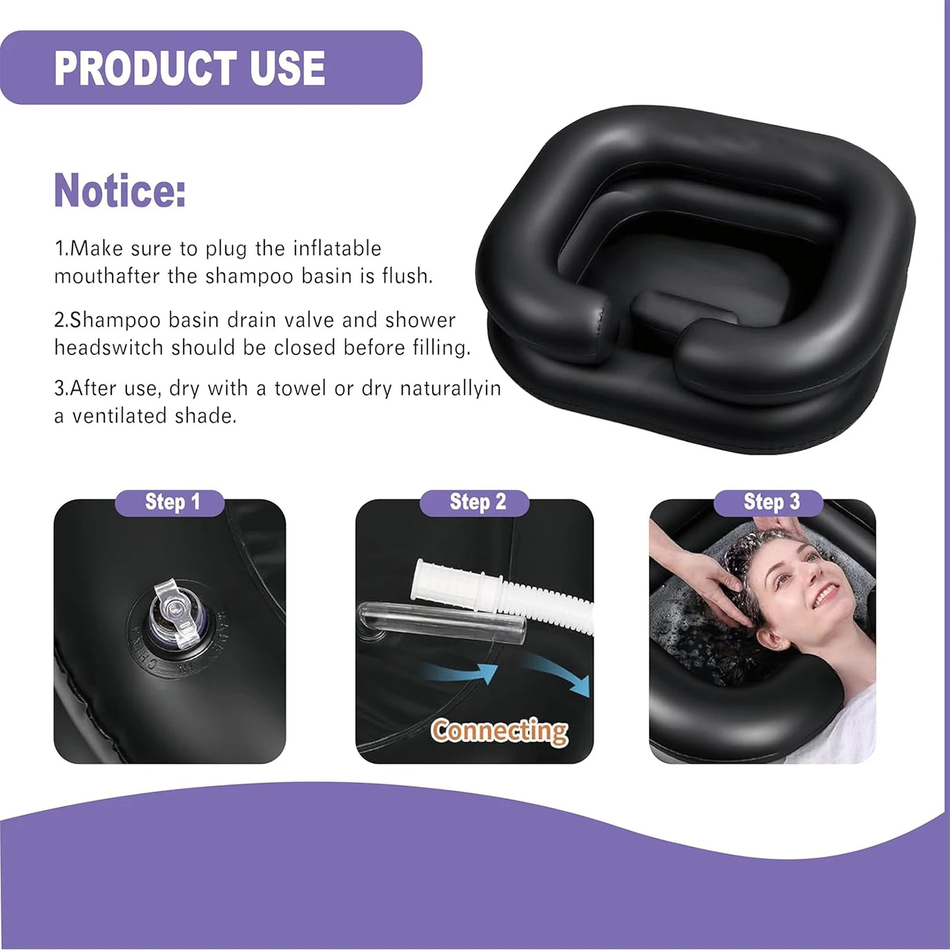 Inflatable Bedside Hair Washing Basin