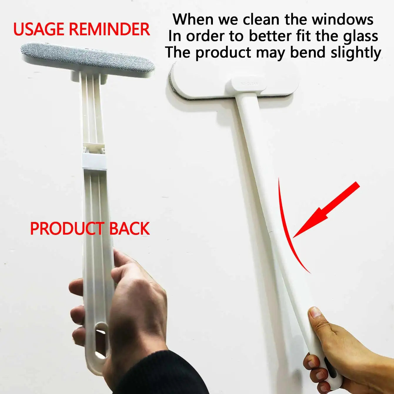 Long-Handled Window & Surface Cleaning Brush for Glass